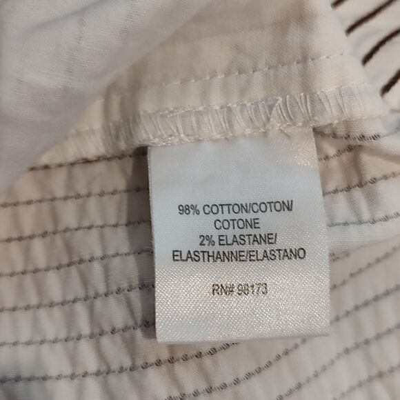 W by Worth High Rise Striped Shorts Brown/White Pleated with Pockets Size 10 - Picture 6 of 10